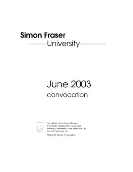 2003 June convocation program