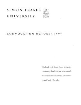 1997 Oct convocation program