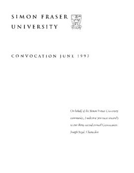 1997 June convocation program