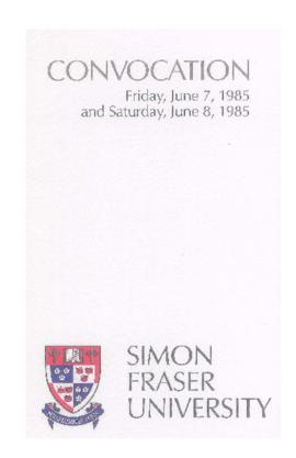 1985 June 7-8 convocation program