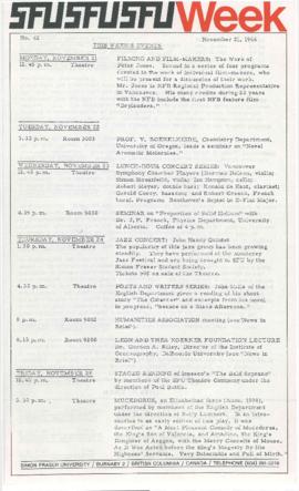 SFU Week No. 42, Nov 21, 1966