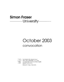 2003 Oct convocation program