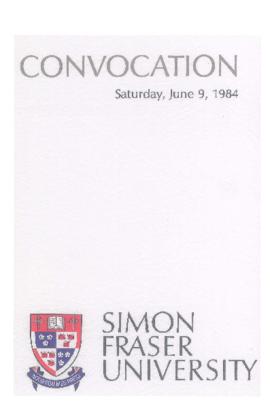 1984 June 9 convocation program