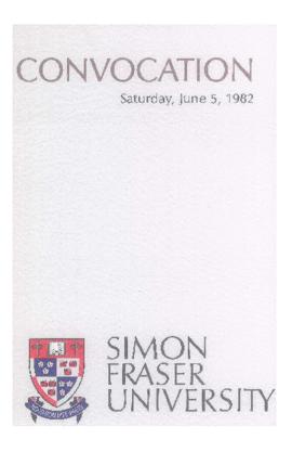 1982 June 5 convocation program