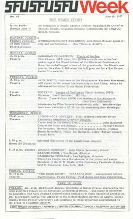 SFU Week No. 69, June 19, 1967