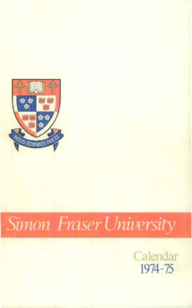 Simon Fraser University Calendar 1974-75