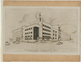 Mercer & Mercer Architects sketch of proposed Vancouver Breweries Ltd. building on Yew Street