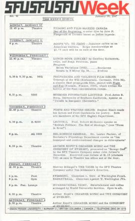 SFU Week No. 51, Jan 30, 1967