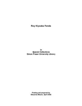Roy Kiyooka fonds
